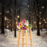 Aperturee - Reindeer Winter Forest Christmas Photo Backdrop